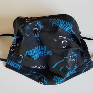 Hand Crafted Face Mask Carolina Panthers Adult Unisex Black  Mask